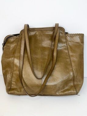 HOBO Olive/Tan Leather Tote with Double Shoulder Straps